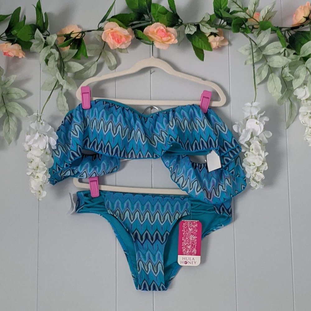 NEW | Hula Honey | Blue Crochet Bikini Set | M